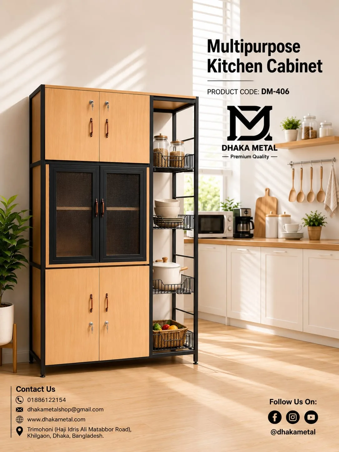 Multipurpose Kitchen Cabinet DM406